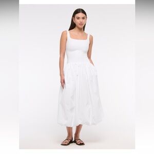Abercrombie Mixed Fabric Bubble Hem Midi Dress